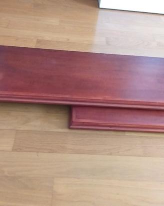 Mensole in legnoessenza  mogano staffe a scomparsa