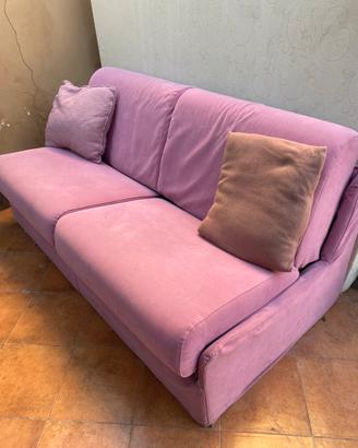 DIVANO LETTO 2 POSTI ROSA