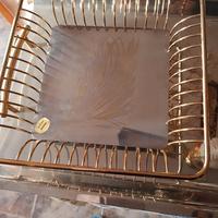 cestino porta pane traforato, dorato 