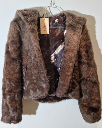Ecopelliccia GUESS con cappuccio NUOVA con cartell