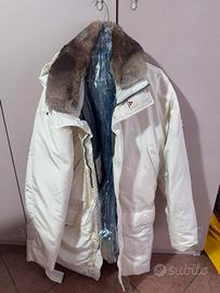Peuterey bianco uomo xl con collo in pelliccia