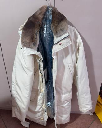 Peuterey bianco uomo xl con collo in pelliccia