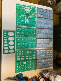 17 normografi in perspex Vittorio Martini(kit)nuov