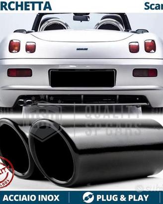 TERMINALI di Scarico per FIAT BARCHETTA Inox Neri