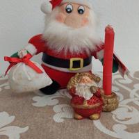 Pupazzo + porta candela Babbo Natale