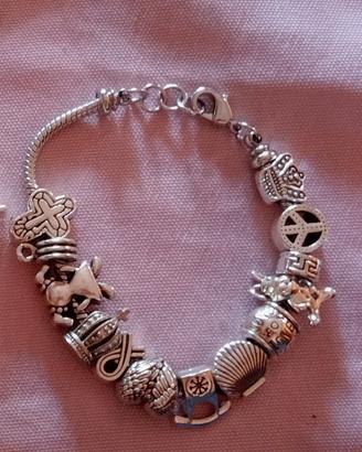 Bracciale  acciaio simil PANDORA 1ªfantasia