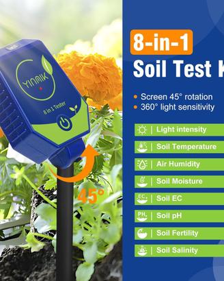 Tester terreno/acqua 8 in 1 elettronico Bluetooth