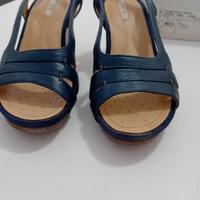 scarpe con zeppa navy