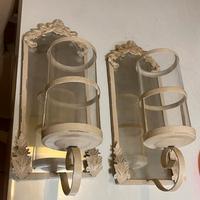 Applique da muro con specchio e portacandele