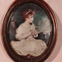 Quadro vintage con cornice ovale