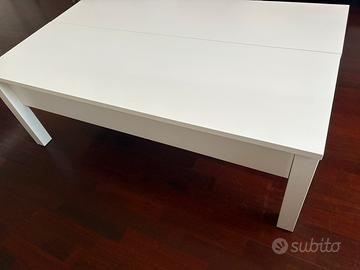 Tavolino Ikea bianco con vano contenitore