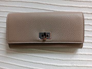 Fendi portafogli donna in pelle colore tortora