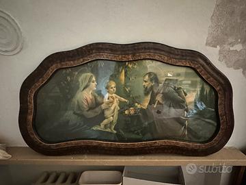 Coppia di stampe devozionali Sacra Famiglia