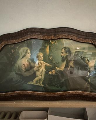 Coppia di stampe devozionali Sacra Famiglia