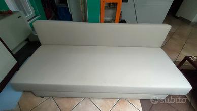 Divano letto in tessuto beige una piazza e 1/2 