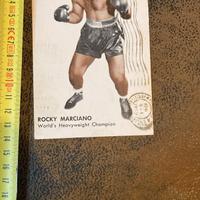 Cartolina Rocky Marciano 1955 firmata Aldo Spoldi