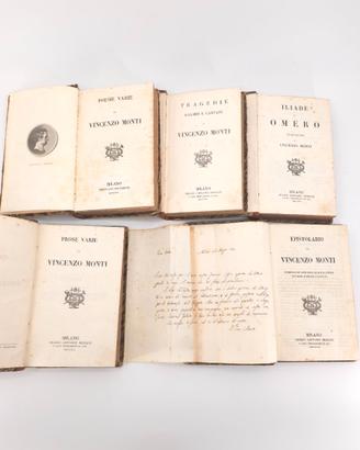 Libro Antico 800 Opere Vincenzo Monti 5 Tomi 1839