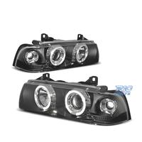 FARI BMW E36 91-99 OCCHI ANGELI CCFL FONDO NERO