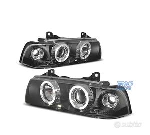 FARI BMW E36 91-99 OCCHI ANGELI CCFL FONDO NERO