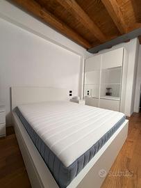 Letto contenitore Malm Ikea bianco con materasso