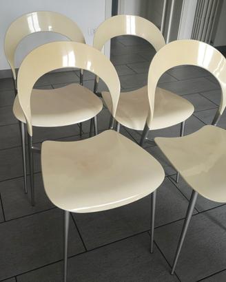 Set 4 sedie da cucina moderne pvc e alluminio