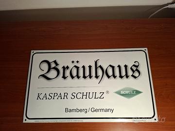 Targa pubblicitaria smaltata  Bräuhaus 