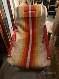 Coppia di Sedie a sdraio di tela e telaio metallo