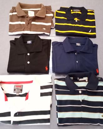 stock 6 polo uomo cotone xl/xxl taglia spalla 54