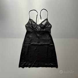 La Perla Aurore Sottoveste Nera in Raso di Seta