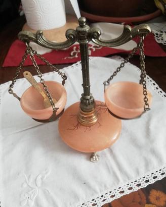 bilancia in onice e metallo ornamento vintage h 16