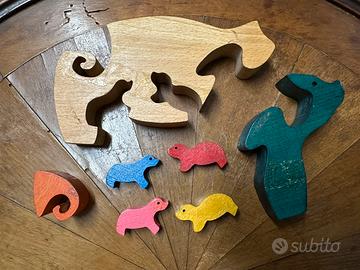 Gioco vintage in legno ad incastro