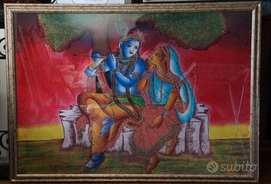 quadro indiano Krishna e Radha