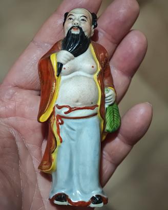Statuina porcellana cinese vintage Zhongli Quan