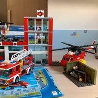 Lego city stazione pompieri 60004+ elicottero