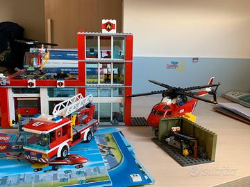 Lego city stazione pompieri 60004+ elicottero