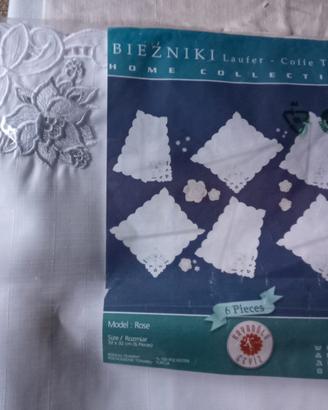 Set 6 runner centrini bianchi "Home Collection"