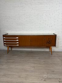 Credenza sideboard anni 50/60 mogano e vetro