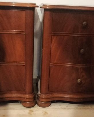 coppia comodini vero legno noce