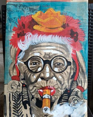 Arte contemporanea cubana_Anziana che fuma