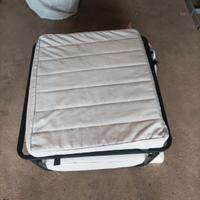 Pouf letto singolo bianco in tessuto 