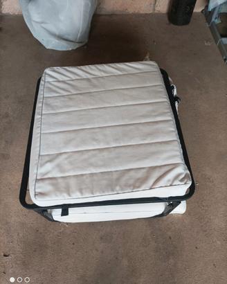 Pouf letto singolo bianco in tessuto 