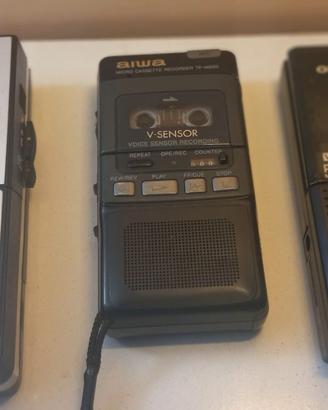 3 microregistratori vintage olympus,aiwa,lilliput