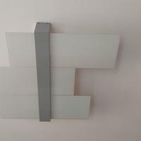 3 lampadari vetro satinato e inserti grigi laccati