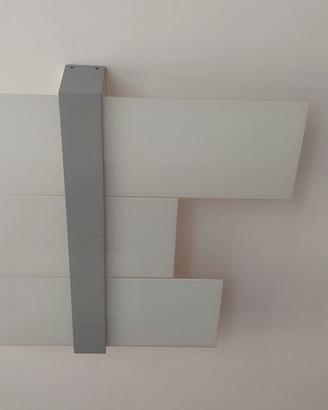 3 lampadari vetro satinato e inserti grigi laccati