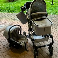 Passeggino Kiduku 3 in 1 Grigio – Completo