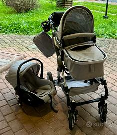 Passeggino Kiduku 3 in 1 Grigio – Completo