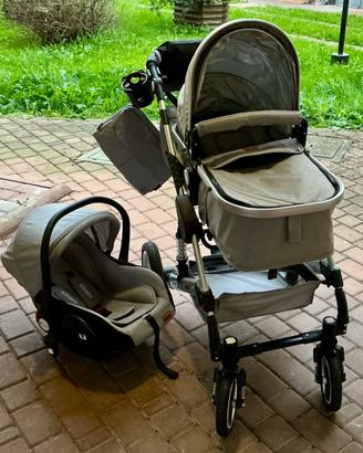 Passeggino Kiduku 3 in 1 Grigio – Completo