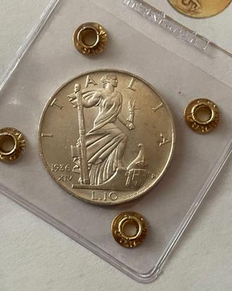 10 Lire 1936 Impero VE III Argento FDC