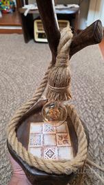 Lampada Rustica in Legno e Corda – Stile Vintage 