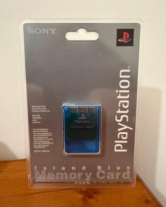 PS1 Memory Card Sealed originale Island Blue